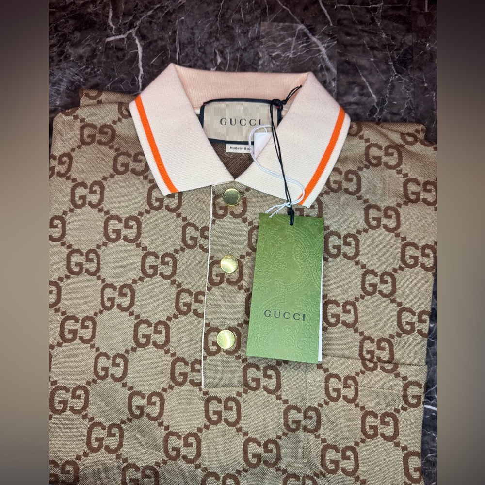 MENS GG COTTON SILK POLO SHIRT LARGE